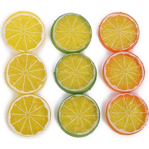Simulation Fruit Lemon Slices Fake Fruits 12pcs Diameter 5cm 18pcs Kitchen Artificial Plastic Realistic Photography Props