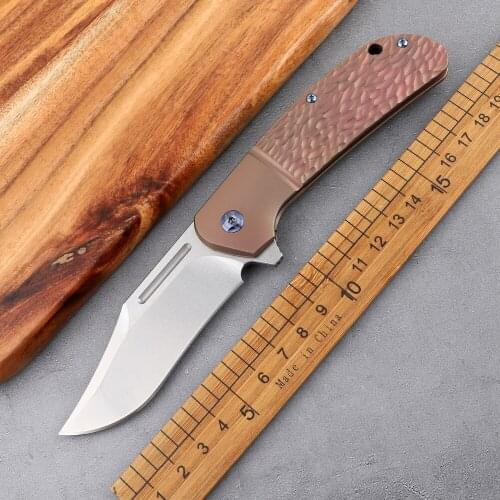 Outdoor pocket M390 steel blade titanium alloy handle tactical hunting camping self-defense EDC tool folding knife collection