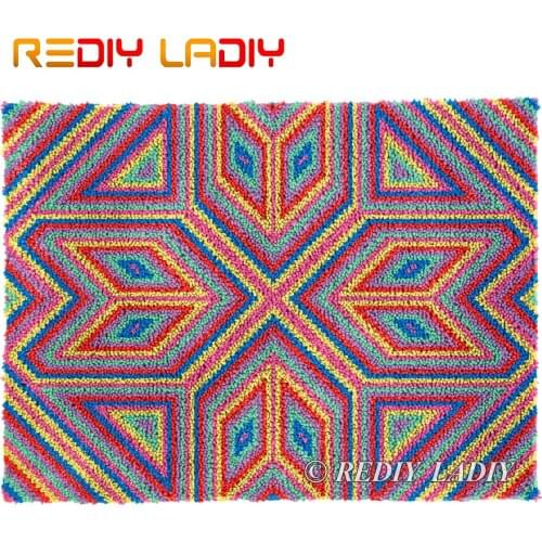 Latch Hook Rug Mandala Type C Plush Tapestry Kits Crochet Cushion Mat DIY Carpet Rug Home Decor Thick Yarn Arts & Crafts 81*61cm