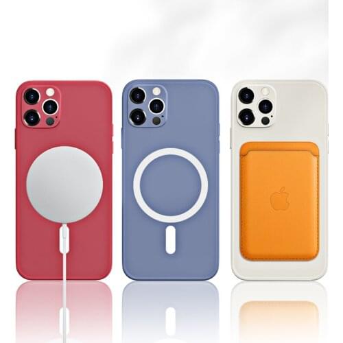 Liquid Silicone Magnet Case for iPhone 12 12Pro 11 Pro Max 11Pro X Xs Xr 8 Plus Mini SE Wireless Charger Magsafing Soft Cover