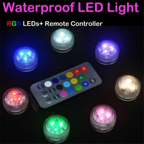 KITOSUN Multicolors Submersible LED Tea Light Candles with Remote for Centerpieces Floral Arrangements, Vases Decoration