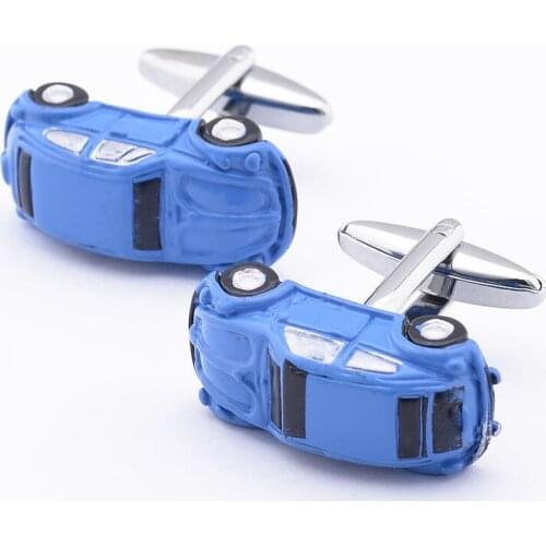 Fashion Mini Blue Car Cufflinks Cuff Link Shirt Cuff Buttons Mens Jewelry Accessory Gift 5Pairs/lot Wholesale