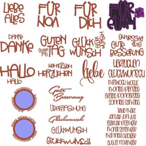 Germany Letters Metal Cutting Dies DIY Card Album Scrapbooking Crafts Embossing Template Stencil Decor New Dies For 2019