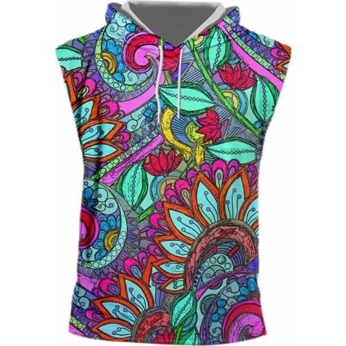 IFPD New Sleeveless Shirts Fashion 3D Leaves Floral Abstract Streetwear Clothes Homme Undershirt Summer Hoodie Tank Top Oversize