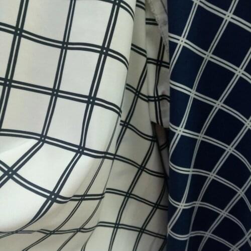 Plaid Dress Stretchy Chiffon Fabric Chiffon Material Check Printed Dress Summer Dress Material