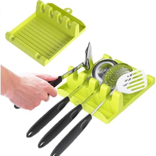 Spoon Holder Stand Plastic Ladle Shovel Rest for Pot Cover Cutlery Spatula Holder Rack Kitchen Cooking Accessories Organizer
