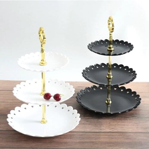 3 Tiers European Style Cake Stand Fruit Tray Snack Dried Fruit Storage Plate Wedding Party Dessert Rack Cake Stand Home Decor