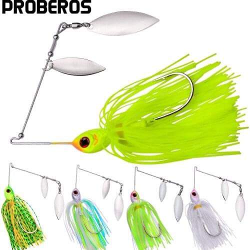 PROBEROS 20PCS Spinnerbaits 10g-14g Fishing Wobbler Lure Artificial Hard Bait Metal Spinner Sequins for Bass Fishing Tackle