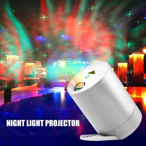 Aurora Star Galaxy Starry Sky Projection Light LED Rotating Projector Colorful Star Water Wave Bedroom Bedside Lamp Decor