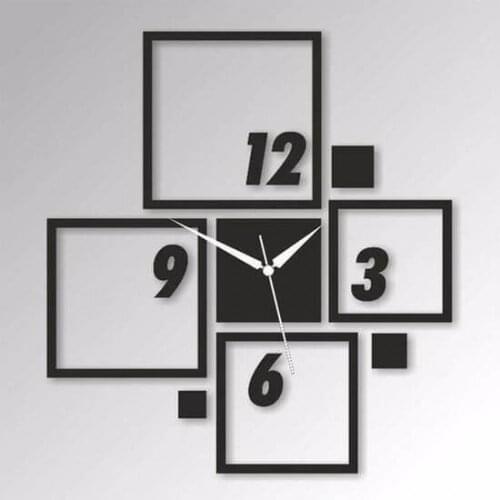 HLO 2021 Home Decoration Rectangle Wooden Wall Clock Quality Material Stylish Living Room New Modern Horloge Murale Mod