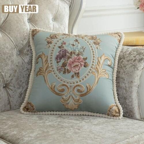 NAPEARL Luxury European Pillows Case Cover for Sofa Cushions 48x48 Floral Designer Covers Velvet Decorative Modern Hot Sale
