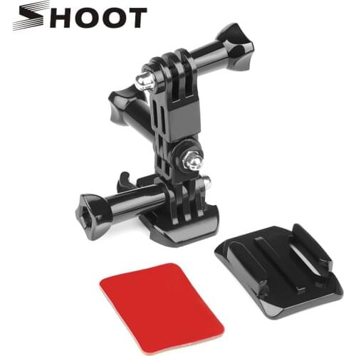 SHOOT Curved Base and Tripod Screw Helmet Mount For Gopro Hero 7 5 6 4 Session Xiaomi Yi 4K SJCAM SJ4000 Camera Go Pro Accessory