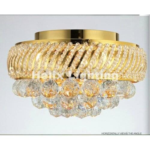 Modern K9 Crystal Ceiling Light Fixture Gold Ceiling Light Lighting Lamp Flush Mount Guaranteed 100% AC LED Ceiling Lighting
