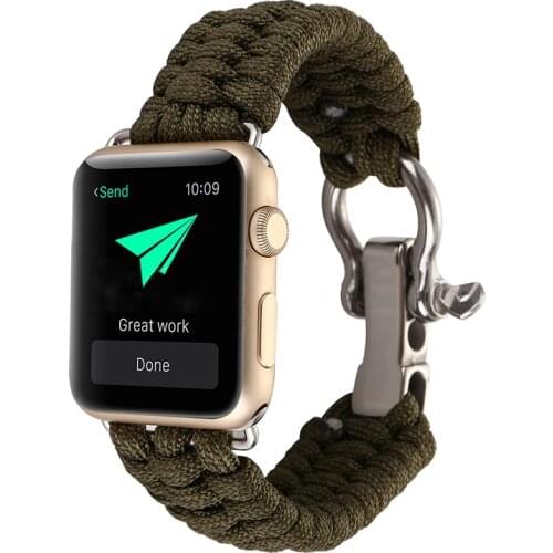 Woven Rope nylon strap Band for apple watch series 4 42/38/44/40mm parachute cord Watch Strap For iwatch Survival Outdoors belt