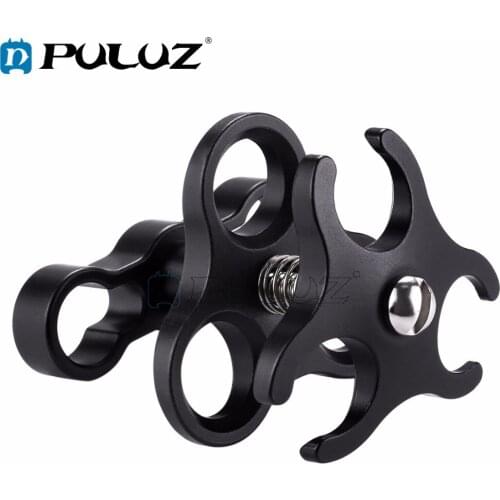 Triple Ball Clamp Diving Camera Bracket Aluminum Spring Flashlight Clamp for Diving Underwater Photography System