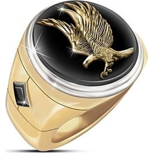 Creative Round Black Face Mens Ring For Men Party Wedding Jewelry Male Hand Accessories Size 6-13