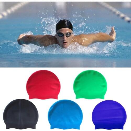 Adults Swimming Caps Men Women Long Hair Waterproof Swim Pool Cap Ear Protection Silicone Put on Easily Swim Cap Diving Hats