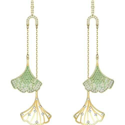 SWA high quality new perforated ginkgo leaf decoration ladies earrings best gift