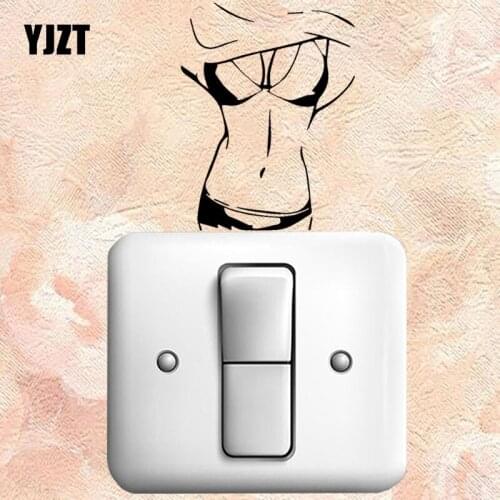 YJZT Sexy And Generous Woman Vinyl Wall Stickers Light Switch Decal 8SS-2668