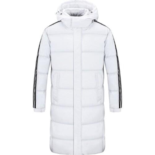 Winter Coat Mens Solid Color Straight Hem Side Seam Zipper Winter Youth Group Purchase Printed Coat