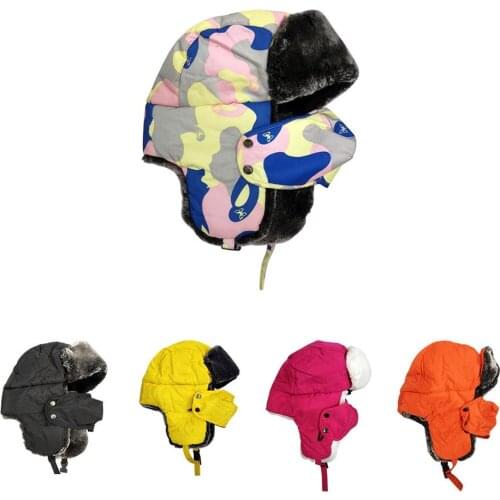 2020 Kids Beanies Winter Baby Child Knitted Hat Kids Girls Russian Female Thicker Warm Caps With Mask Gorras