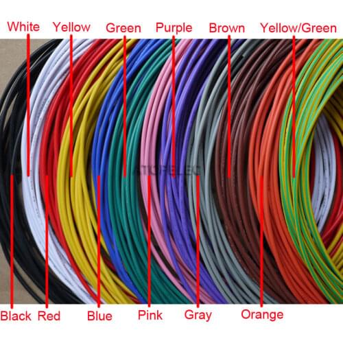 1M UL1015 PVC Tinned Copper Stranded Wire Cable Cord 600V 12AWG/14AWG/16AWG/18AWG/20AWG/22AWG/24AWG Black/Brown/Red/Orange/Yellow/Green/Blue/Purple/Gray/White