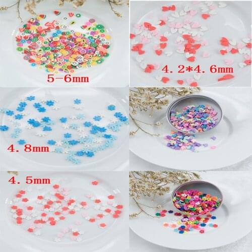 10g/lot Soft pottery Mixed Color Fruit Slices Filler For DIY Handmade UV Resin Craft Nail art Tips Kids Lizun DIY Accessories