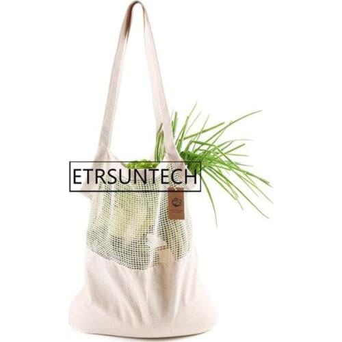 100pcs Shopping Bag Fruit Vegetables Cotton Mesh Bags Large Size Storage Bag Portable Handbag Reusable Grocery Bag Net Tote Bags