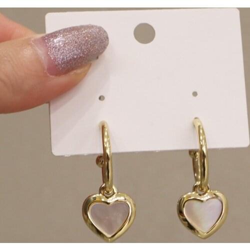 2020 New fashion contracted Heart Shell fine earrings joker sweet elegant temperament Women Drop earrings