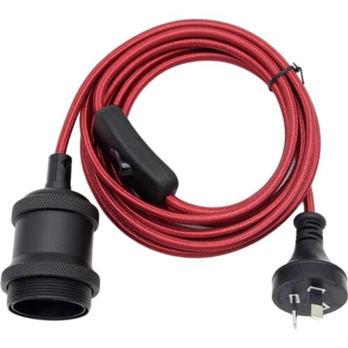 2m Pendant Lamp Cord Sets American Polarized Type of Plug With On/Off Switch With Lampholder E26 Bulb Socket