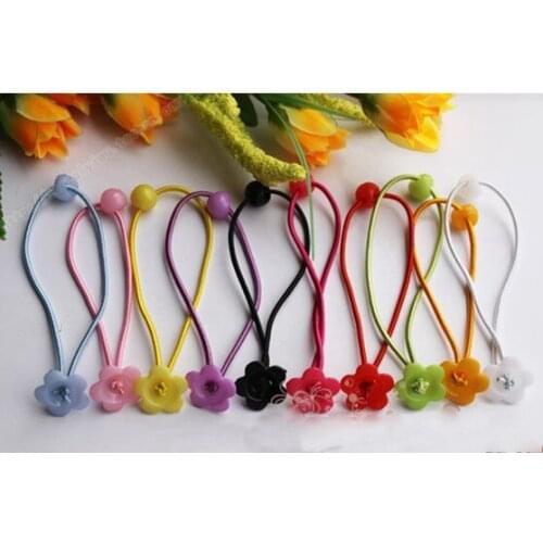500pcs Children DIY hair accessories Elasticity hair ropes rubber band elastic hair bands with Plum flower or bowl FJ3301
