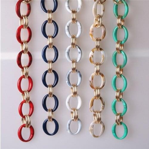 60cm Acrylic Necklace Strands Metal Linked Bag Chains Women Jewelry DIY Accessories Chains Components Necklace
