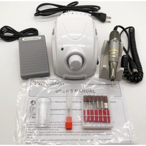 65W btmarathon micro-motor + 2020 new high-quality 35000RPM handle professional nail art polishing equipment