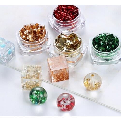 Nail Sequins Paillette Aluminum Irregular Flakes Gold Pigment Nail Art Decoration Mirror Glitter Foils Paper