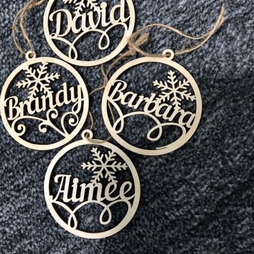 Wooden Ornaments Personalized Gift Valentines Day Heart Ornament Wedding Decoration Family Gift Christmas Ball Bauble With Name