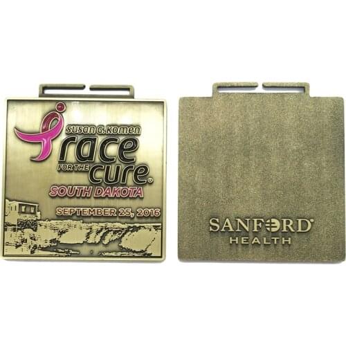 Eco-Friendly Gold South Dakota Race for The Cure Survivor Medal for Souvenir Use k 200163
