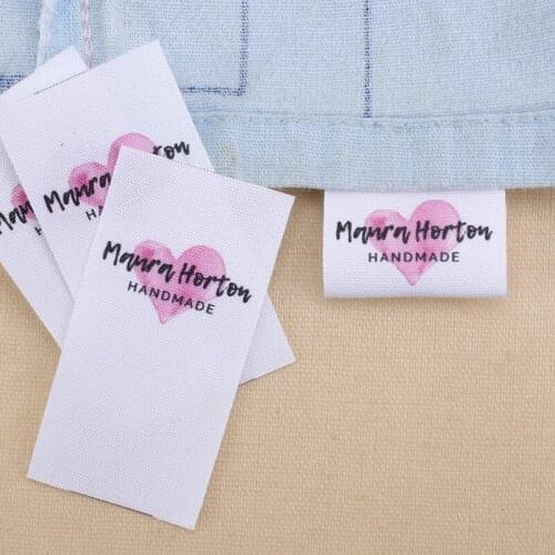 Custom Clothing Labels - Name Tags , Personalized Brand, Cotton printed Tags, Handmade Labels (MD0330)