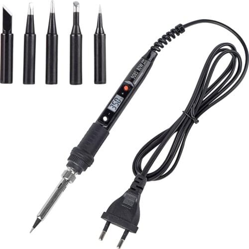 JCD 80W Soldering Iron With Tips Kit Digital Display Adjustable Temperature 220V/110V Solder Station Welding Repair Tool 908S