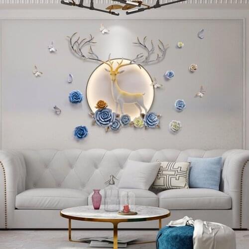 Nordic Creative Room decoration accessories Room decor aesthetic Art 3D wall hanging light luxury background wall Home decor