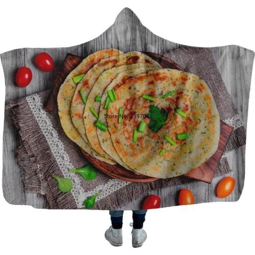Hot Burrito Tortilla Designs Wearable Hooded Blanket Mexican Cake Winter Thick Blanket Sofa Bedding Throw Gift Cobija Cobertor