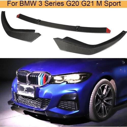 Carbon Fiber Front Bumper Lip Diffuser Guards for BMW 3 Series G20 G21 M Sport 2017 - 2020 Car Front Lip Spoiler Splitters