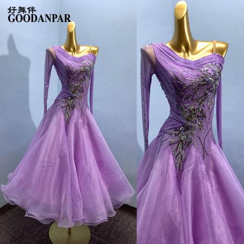 Ballroom dress standard ballroom dance dress ballroom dance competition dresses standard dance dresses lavender color GOODANPAR