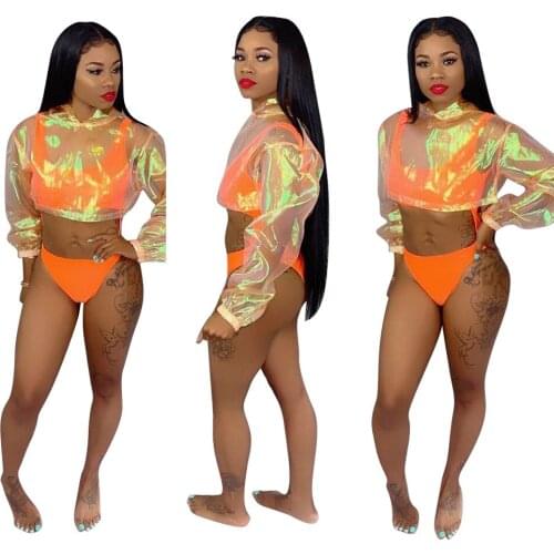 Hooded Pullovers Coat and One Piece Swimsuit Women Summer ikinis Set Swimming Bathing Suit Beachwear Summer Brazilian Bikini Set