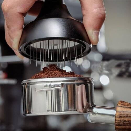 58mm Stainless Steel Adjustable Needle Coffee Tamper Powder Dispenser Cafe Espresso Machine Portafilter Leveler Barista Tools