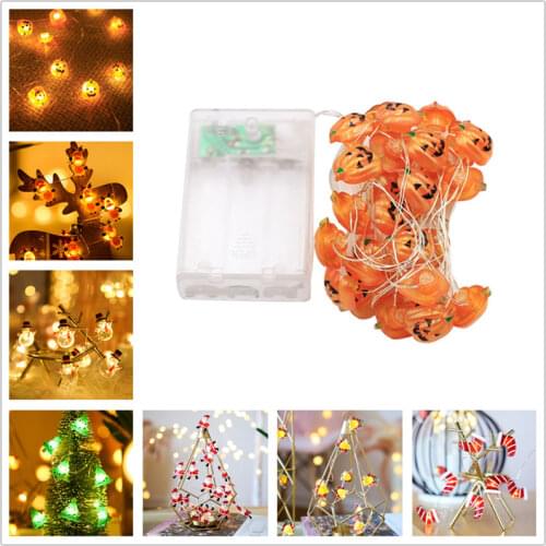 Christmas Decorations for Home Xmas Ornaments 20LED Halloween Pumpkin String Lights Halloween Decoration Garland New Year Gifts