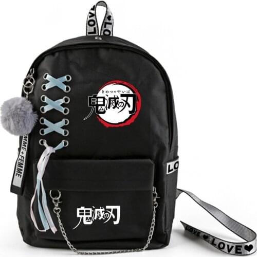 Anime Demon Slayer Kimetsu No Yaiba Kamado Tanjirou Nezuko Cospaly Backpack Students School Bag Laptop Travel Rucksack Gifts