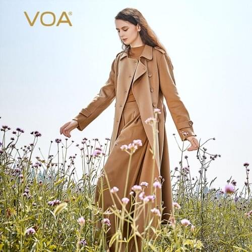 Nova Limited Edition Rare Ultra-Fine Small Cashmere Lapel Double-breasted Classic Camel Double-Sided Cashmere Coat S1512
