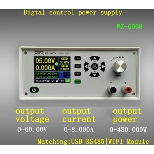 WZ6008 wifi digital display dc converter adjustable dc cv regulated laboratory variable power supply 60v 8a voltmeter ammeter