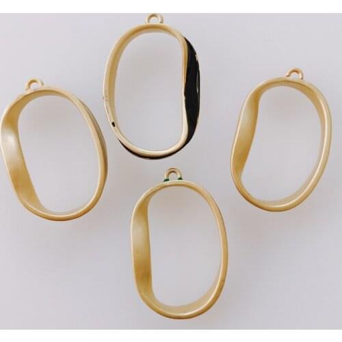 DIY handmade jewelry temperament alloy oval spray single hole pendant earrings jewelry accessories