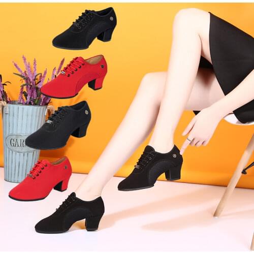 Female Soft Bottom 5cm Square Dance Shoes Oxford Breathable Dance Shoes Non-slip Modern Shoes